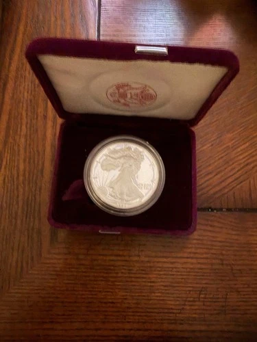 1990-S Proof American Silver Eagle Dollar $1 Box & COA US Mint Bullion
