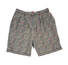 Vintage Tommy Hilfiger Shorts Mens Size 32 Pleated High Rise Chino Geometric 90s