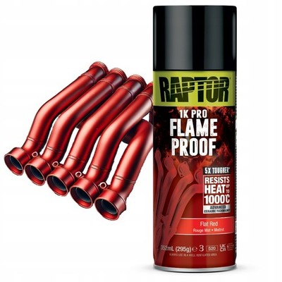 Raptor Flame Proof Spray Rot Matt 1000°C Hitzebeständig 366ml Auspufflack