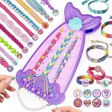 2-in-1 Friendship Bracelet Making Kit, Arts and Crafts for Girls Ages 8-12, J...