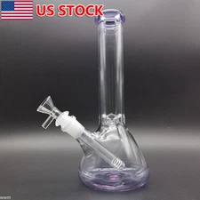 Purple 10 inch Glass Hookah Bong Smoking Water Pipe Bubbler Percolator W/Bowl US