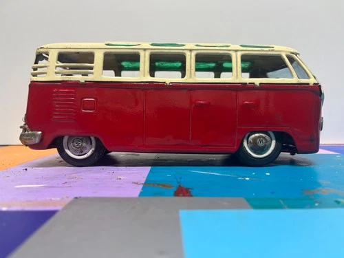 Vintage Japanese Bandai Tin large rare Volkswagen Bus battery operated