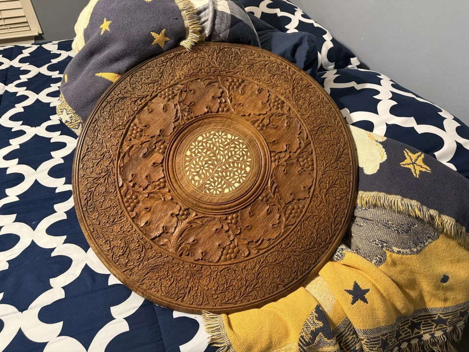 Italian Rosewood Marquetry Bar Tea Dessert Cart 2-Tier 8-Sided Trolley - Image 2 of 4