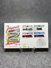 Berlin FDC 1975 Jugendmarken &ndash; Dampflokomotiven Eisenbahn &ndash; Ersttagsbrief