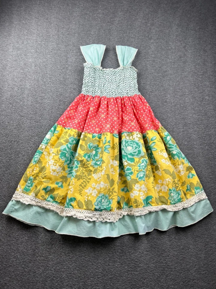Persnickety Encantador Vestido Multicolor Niñas con Diseño Floral Talla 8 Foto 4 de 4