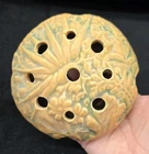 Vintage Weller Art Pottery Marvo Matte Large 9 Hole Flower Frog / Beautiful READ