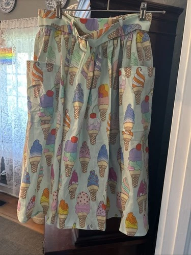 Alexander Henry “Boardwalk Soft Serve” Mint Cotton Print W/ice Cream DesignSkirt - product listing photo