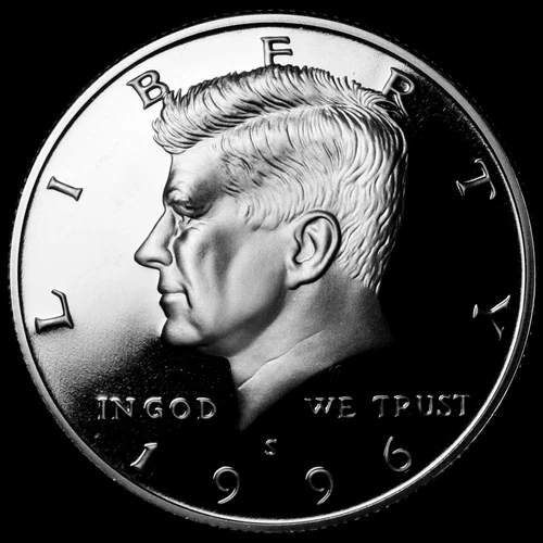 1996 S  Kennedy Mint Silver Proof Half Dollar from Original U.S. Mint Proof Set