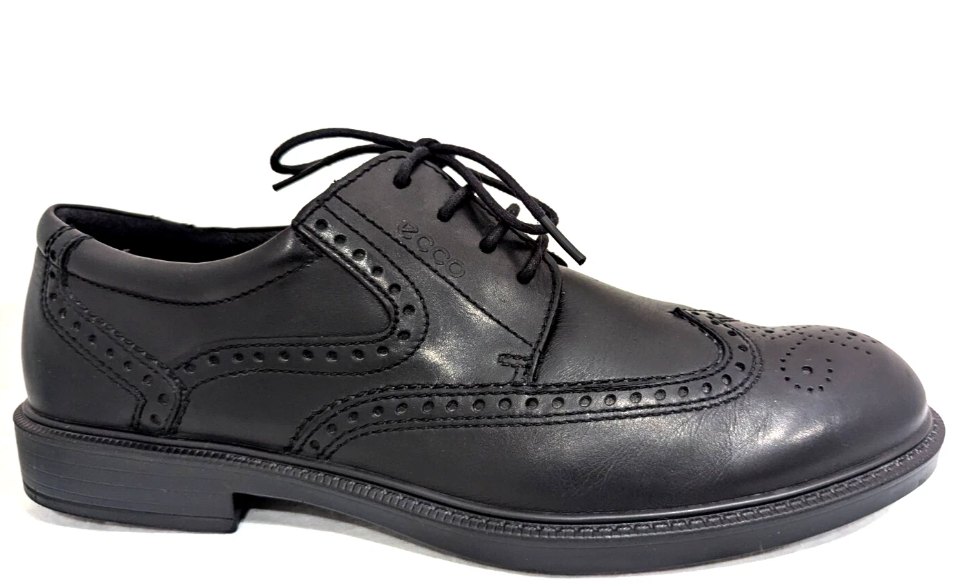 Scarpe Oxford ECCO Metropole London WINGTIP da uomo nere US 11 11 5 45 $225 EUC*