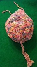 Crocheted Civil War/Victorian 100 cotton Pastels Drawstring Reticule Purse