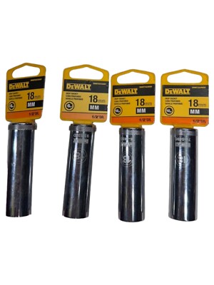DeWalt DWMT93533OSP, DWMT74549OSP, 18mm 6pt & 12pt Deep Socket (LOT OF 4) *SALE*