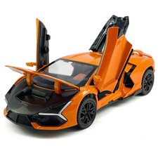 Modellino auto giocattolo 1/32 Lamborghini Revuelto pressofuso porte veicolo giocattolo arancione aperto