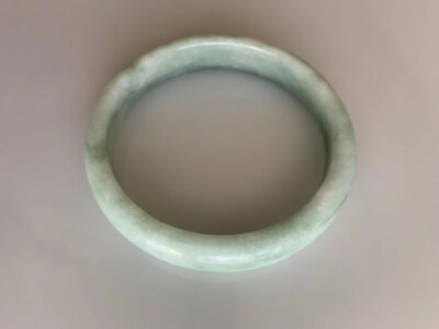 Beautiful Light Green Jade Bangle Bracelet Taiwanese Jade Nephrite Grade A 64mm