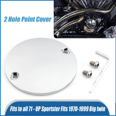 Custom Chrome Timing 2-Hole Point Cover For Harley 1970-1999 Big Twin - Smooth