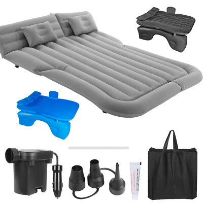 Inflatable Travel Car Air Mattress Back Seat Bed and Rest W/Pillows Pump and Bag