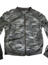 Sonoma Camouflage Full Zip Bomber Jacket Women Sz S Lightweight NICE