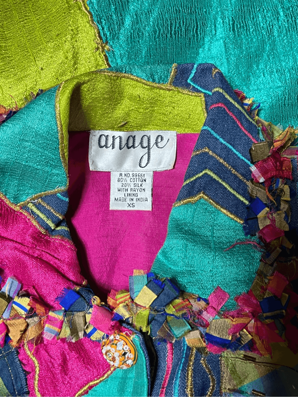 Anage Vintage Colorful Paisley Applique Embellished Jacket XS | eBay