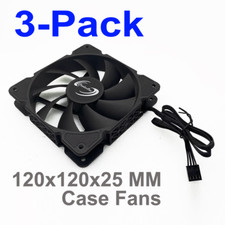  3-Pack CoolerOne 120x120x25 mm High Performance Case Fan Quiet 4Pin