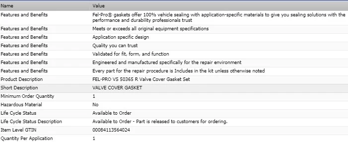 Juego de juntas de cubierta de válvula FEL-PRO para HONDA ODYSSEY L4-2,2 L 1995-1997 Foto 2 de 4