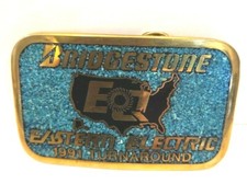 Bridgestone DynaBuckle Eastern Electric 1991 Turnaround Heavy Metal Belt Buckle