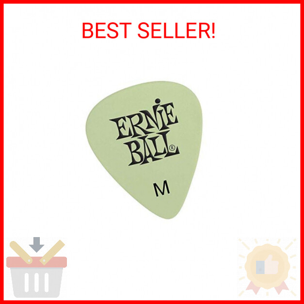 Ernie Ball Guitar Picks, Medium, Super Glow, 12-pack (P09225)