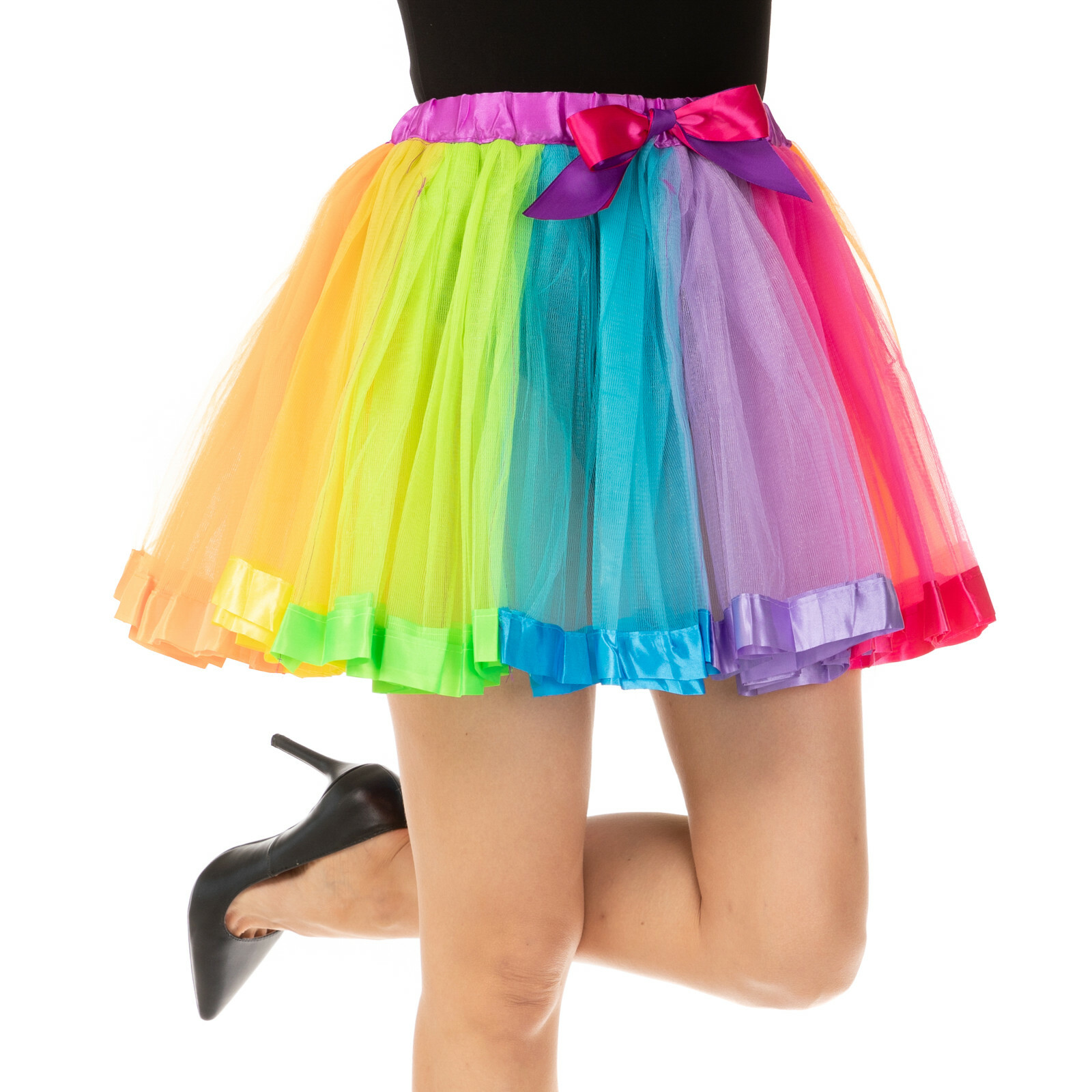 CLOWN TUTU FANCY DRESS RAINBOW PRIDE COSTUME PARTY WOMENS LADIES SKIRT UNICORN