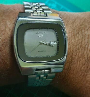 Vintage Seiko 6309-5080 Seiko 5 Automatic TV Dial Model Silver Working Well
