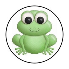 48 CUTE FROG 4 ENVELOPE SEALS LABELS STICKERS 1.2" ROUND