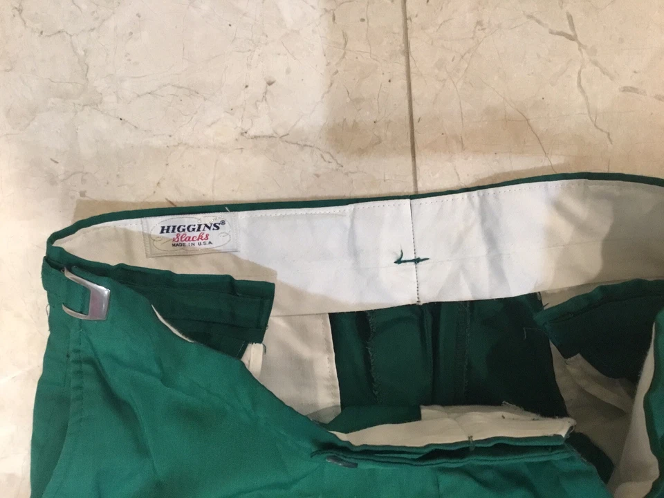 Vtg HIGGINS Caddy Shack Men Pants Green Adjustable Waist Golf Lightweight 34 - Image 4 of 4