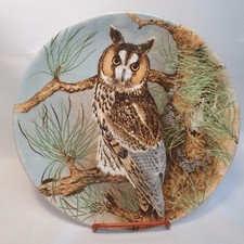 Bone China Plate "Long-Eared Owl" (13) 8"(21cm) by Coalport, 1990
