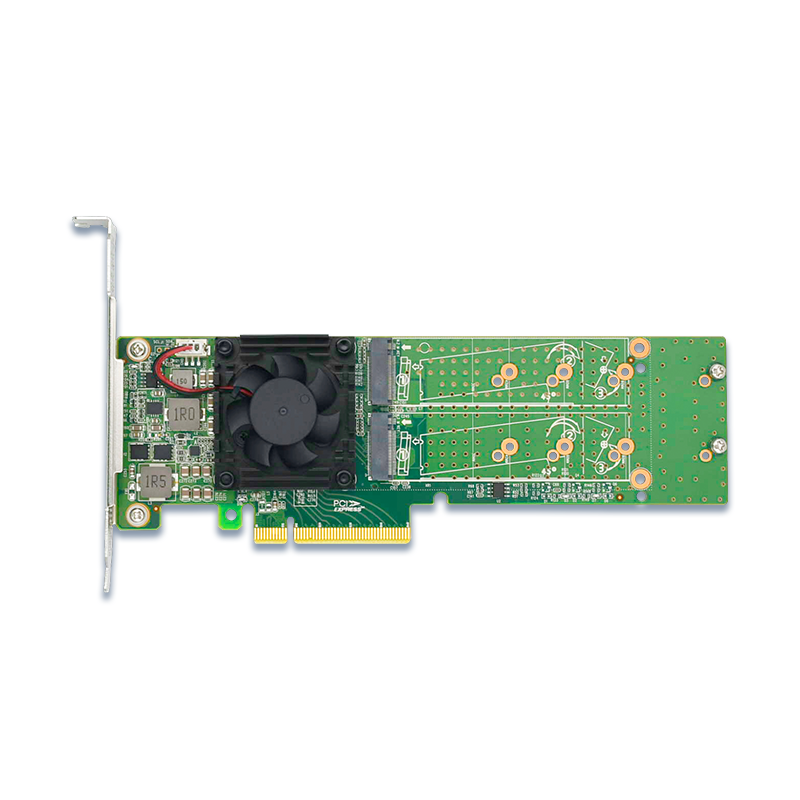 PCIe 3.0 x8 to Dual M.2 NVMe Switch Adapter with Low Profile