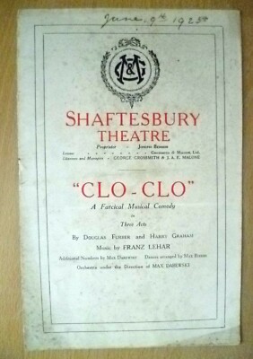 1925 CLO CLO - CLCELEY DEBENHAM SYDNEY FAIRBROTHER GLORY EDGAR REGINAL DANE