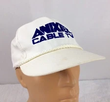 Vtg Anixter Cable TV Hat White Snapback Cap Telecommunications