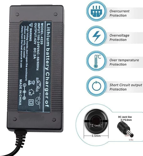 Ladegerät Netzteil 42V 2A Für E-Bike Pedelec Roller 36V Li-Ion Akku Eu Plug HOT! - Bild 3 von 8