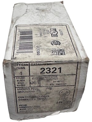 New Leviton 2321 Grounding Locking Plug  Fast Shipping 