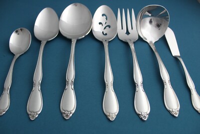 Oneida CHATELAINE Serving (7pc Set) Tablespoon Pierced Fork Casserole Community