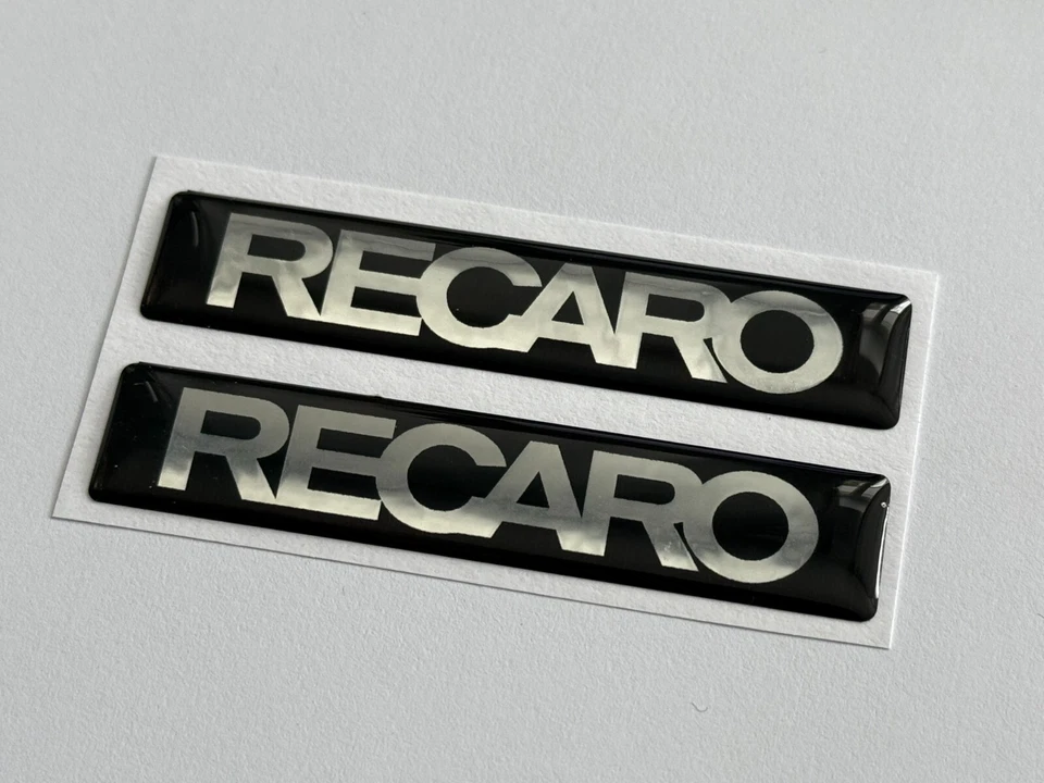 2 pièces x autocollants RECARO (73x15 mm) logo décalcomanies en forme de dôme...