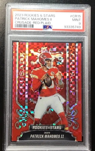 🔥2023 Rookies And Stars Patrick Mahomes Crusade Red Plaid Prizm SP PSA 9 Mint