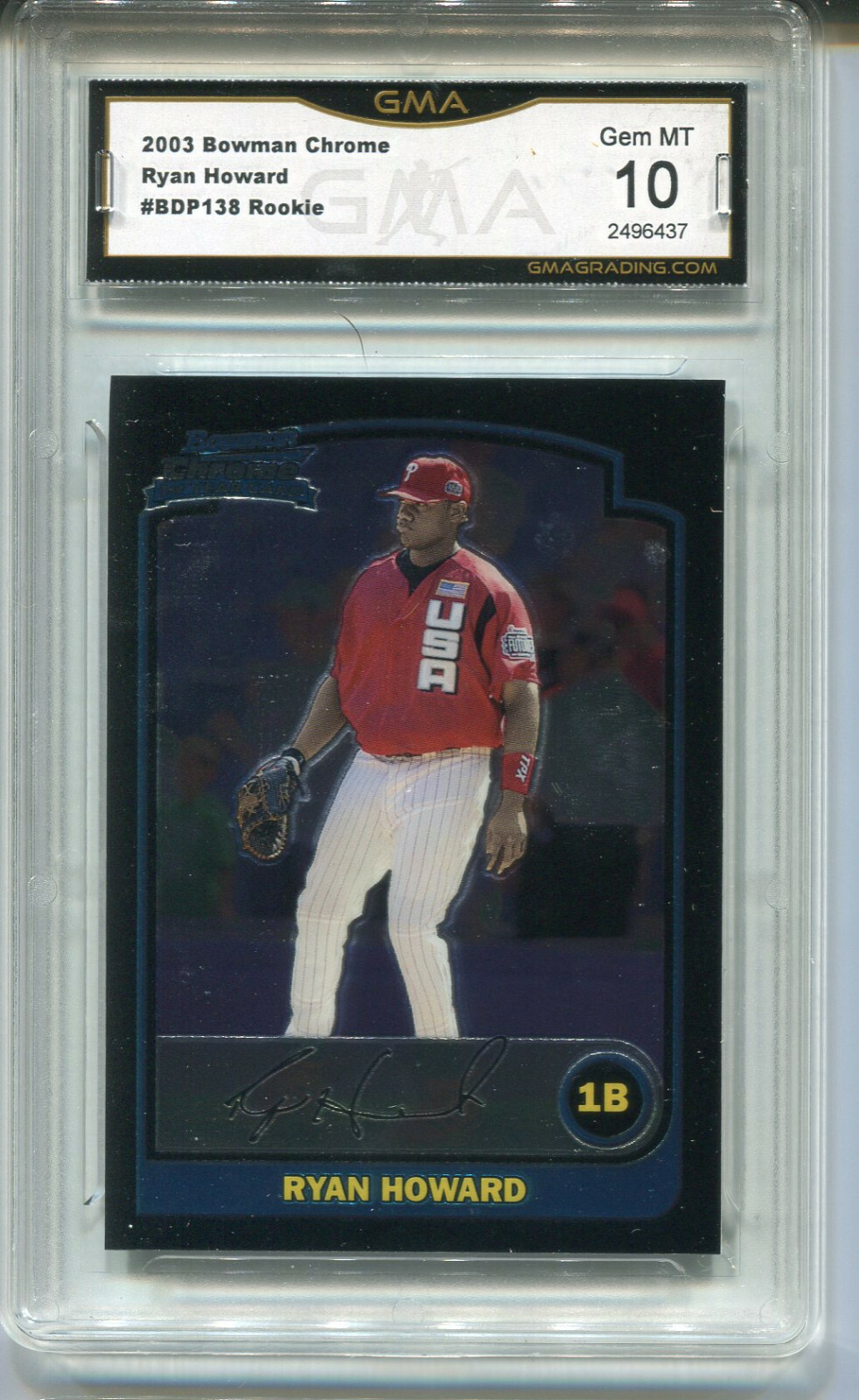 Ryan Howard Rookie 2003 Ryan Howard Bowman Chrome Rookie Gem Mint 10 #BDP138 | eBay