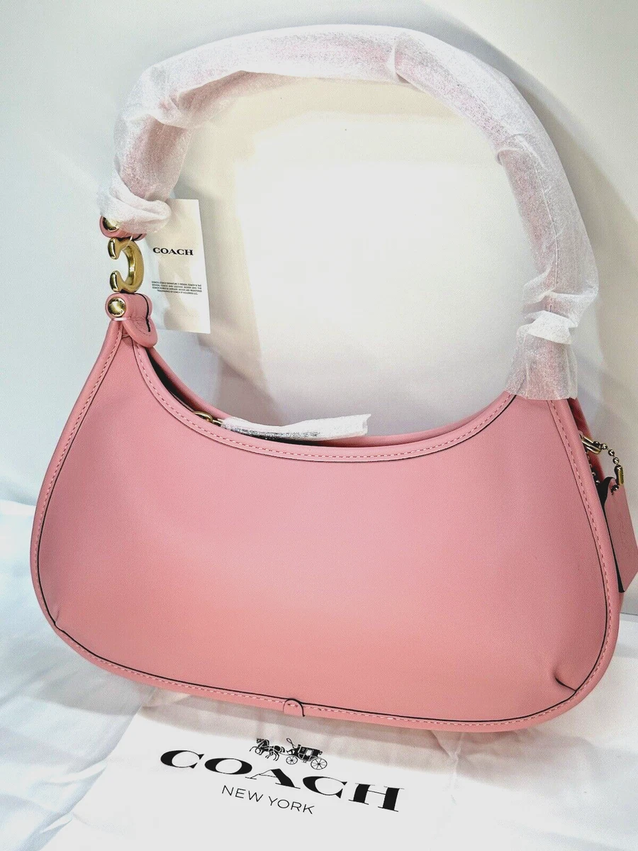 COACH Eve Hobo Shoulder Bag in Bubblegum Pink Glovetanned Leather