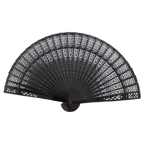 Black Vintage Hollow Folding Hand Held Fan Wedding Favours Party Decoration Gift