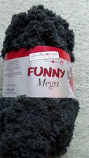 Pompon-Wolle  Super Große Pompons Garn Anthrazit 100g Schöller FUNNY Mega   NEU