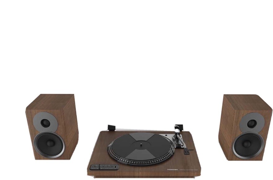 toshiba record player with speakers