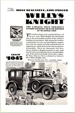 PRINT AD 1929 Willys Knight Coach Finger-Tip Control Scotty Dog 6.75 x 10