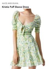 Alice + Olivia Kristie Puff Sleeve Floral Mini Dress Size 12