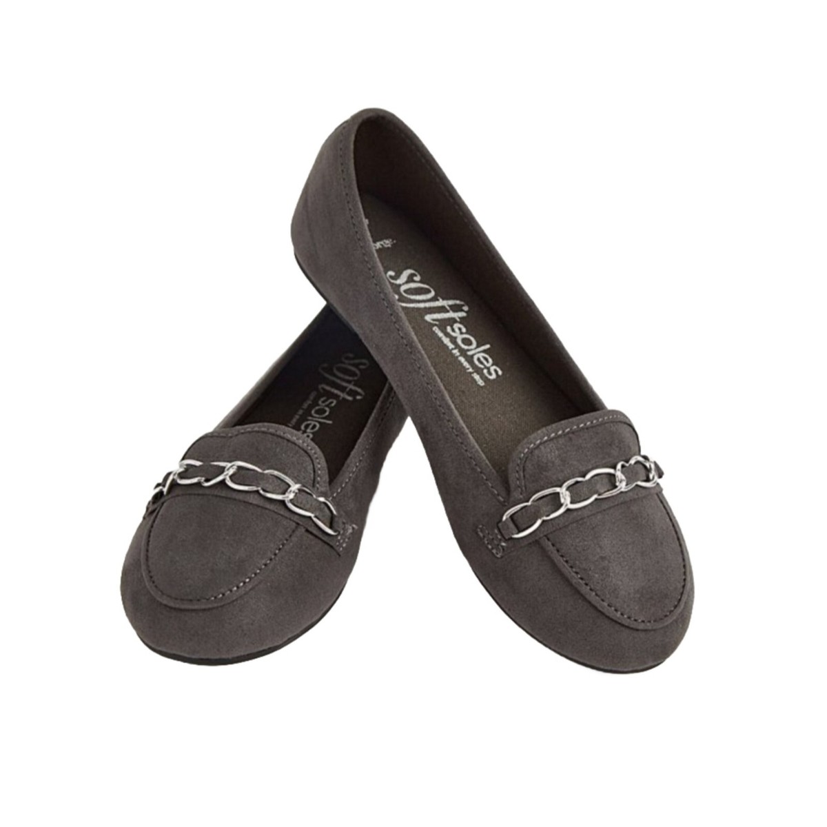 Grey Ballet Slipper Loafers Womens Girls Size New Free Delivery  💖