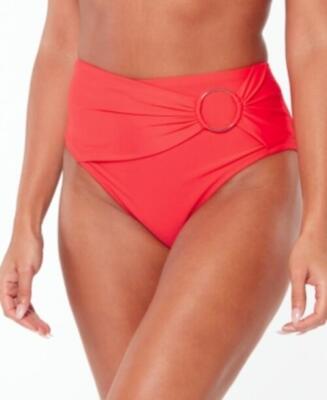 MSRP $44 Bar Iii Ring High-Rise Bikini Bottoms Red Size XL