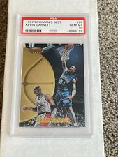 1997 Bowman's Best #90 - KEVIN GARNETT - PSA 10 Gem Mint - TIMBERWOLVES HOF