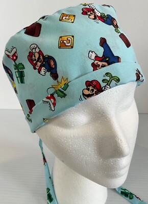 Super Mario Lined Medical Skull Scrub Cap Surgery Hat
