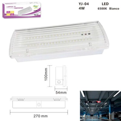 Luce Di Emergenza LED ONSSI 4W 400lm - Batteria Ricaricabile, Bianco Freddo 6000K, Installazione A Incasso O Superficie, IP20 - Foto 8